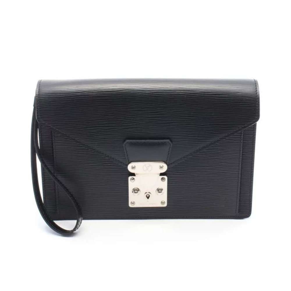 Louis Vuitton Pochette Sellier Dragonne Epi Pouch Leather Shoulder Noir Black